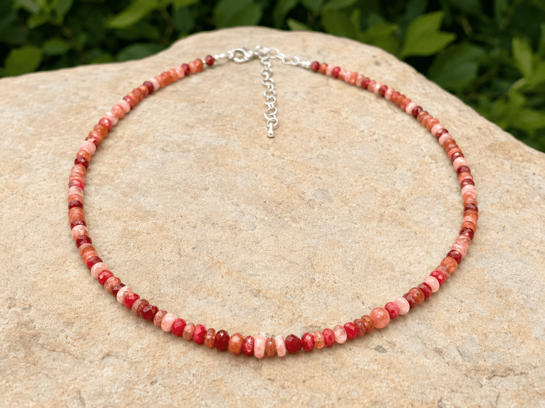 Coat of Many Colors Gemstone Necklace - Chocolate and Steel