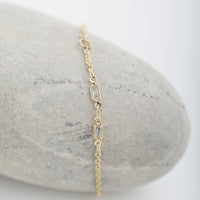 Delicate Baguette Crystal Chain Bracelet