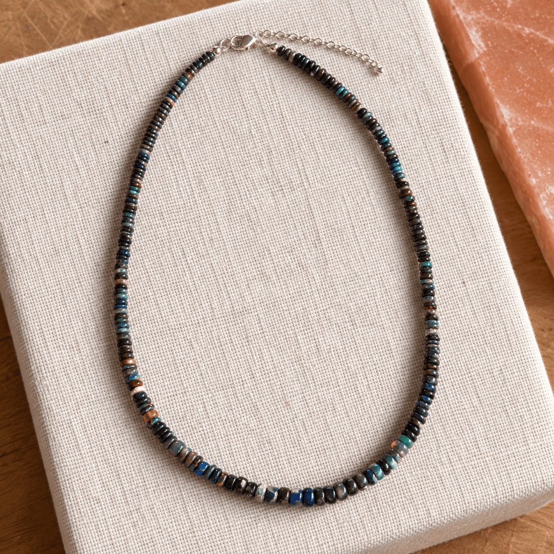 Denim Blue Opal Necklace — One of a Kind - Chocolate and Steel