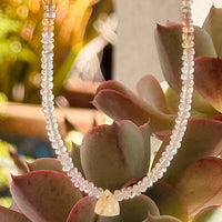 Desert Light Sapphire Gemstone Necklace - Only one - Chocolate and Steel