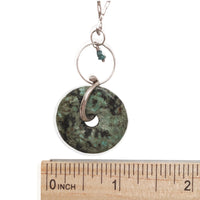 Desert Snake with Blue Diamond Necklace - Wisdom Necklace - Chocolate and Steel