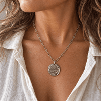 Garden Heart Hand-Carved Sterling Silver Necklace — One of a Kind - Chocolate and Steel