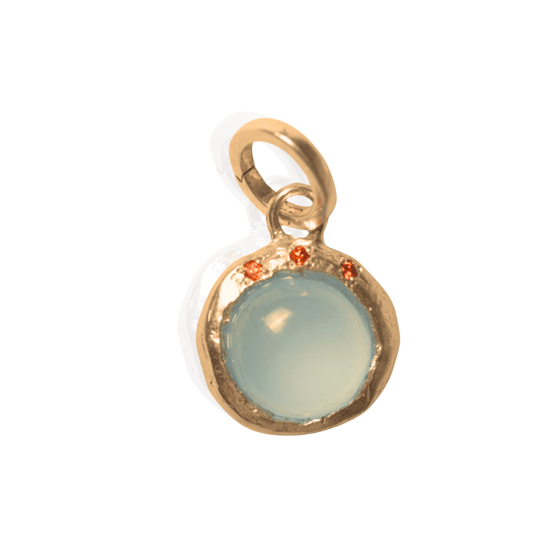 Gemdrop Juicy Chalcedony Charm Necklace - Chocolate and Steel