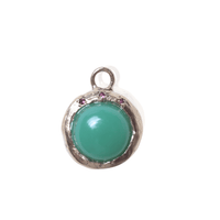 Gemdrop Juicy Chalcedony Charm Necklace - Chocolate and Steel