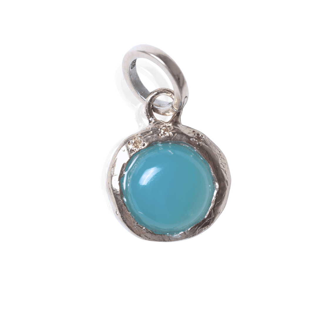 Gemdrop Juicy Chalcedony Charm Necklace - Chocolate and Steel