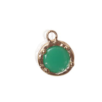 Gemdrop Juicy Chalcedony Charm Necklace - Chocolate and Steel