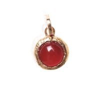 Gemdrop Juicy Chalcedony Charm Necklace - Chocolate and Steel