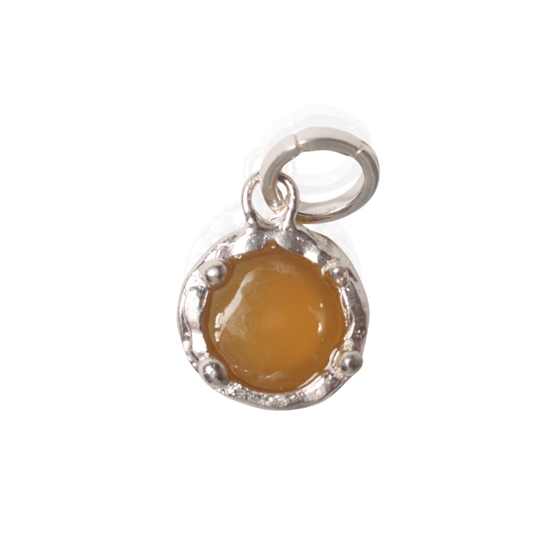 Gemdrop Juicy Chalcedony Charm Necklace - Chocolate and Steel
