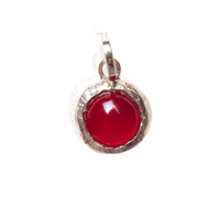 Gemdrop Juicy Chalcedony Charm Necklace - Chocolate and Steel