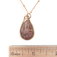 Lost in the Forest – Ocean Jasper Pendant Necklace - Chocolate and Steel