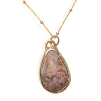 Lost in the Forest – Ocean Jasper Pendant Necklace - Chocolate and Steel