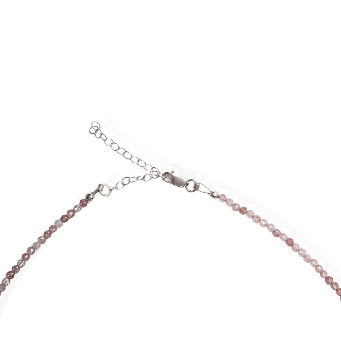 Margo Strawberry Quartz Beaded Necklace - Chocolate and Steel