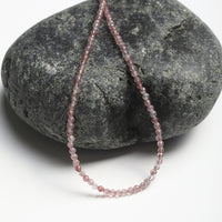 Margo Strawberry Quartz Beaded Necklace - Chocolate and Steel