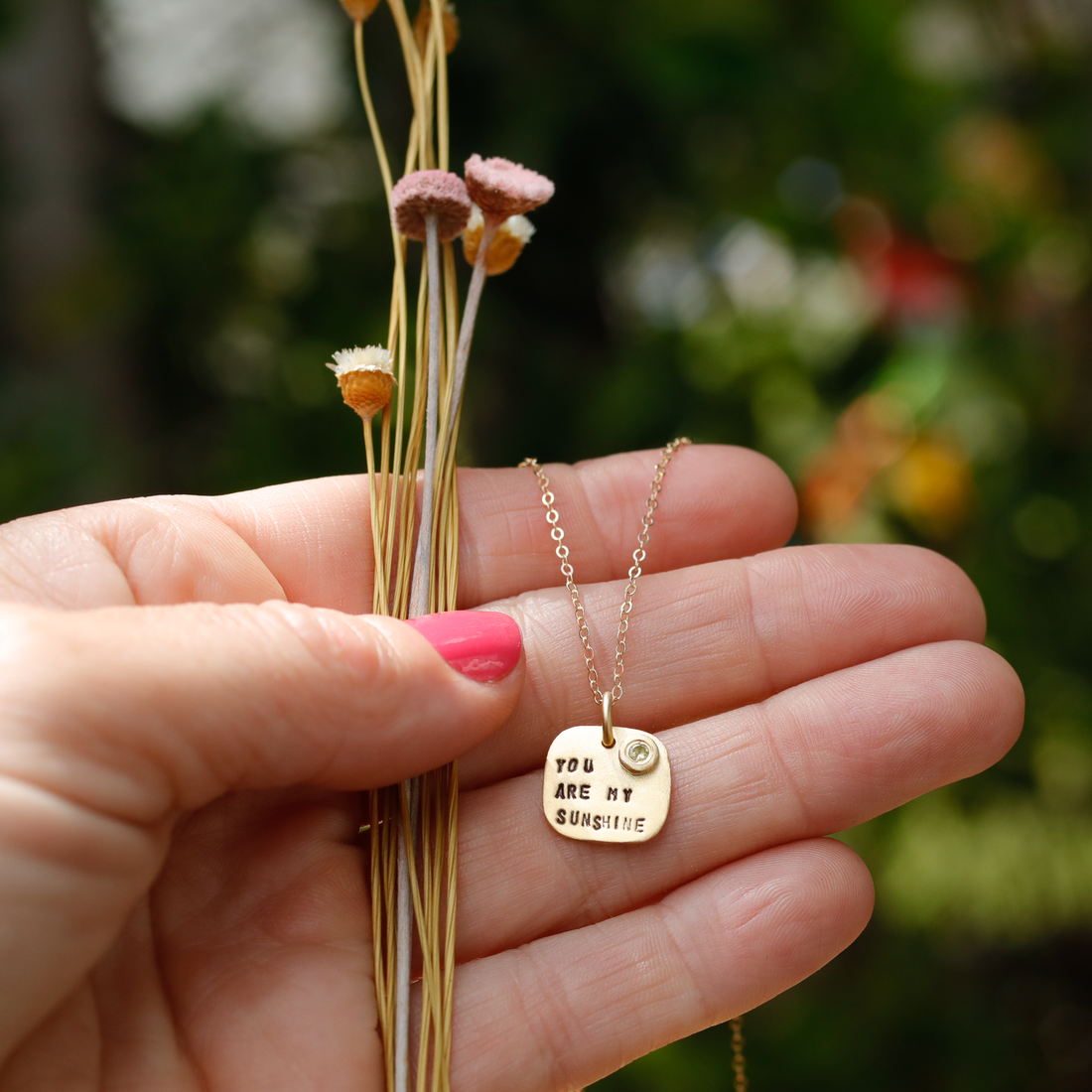 "You are My Sunshine" Quote Necklace