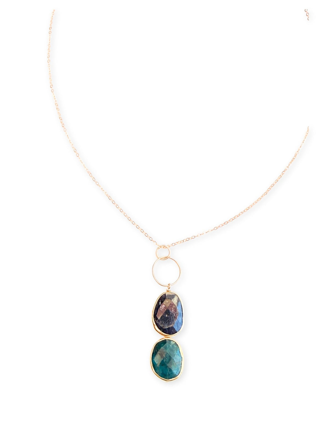 Ocean Pebbles Necklace - Chocolate and Steel