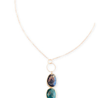 Ocean Pebbles Necklace - Chocolate and Steel