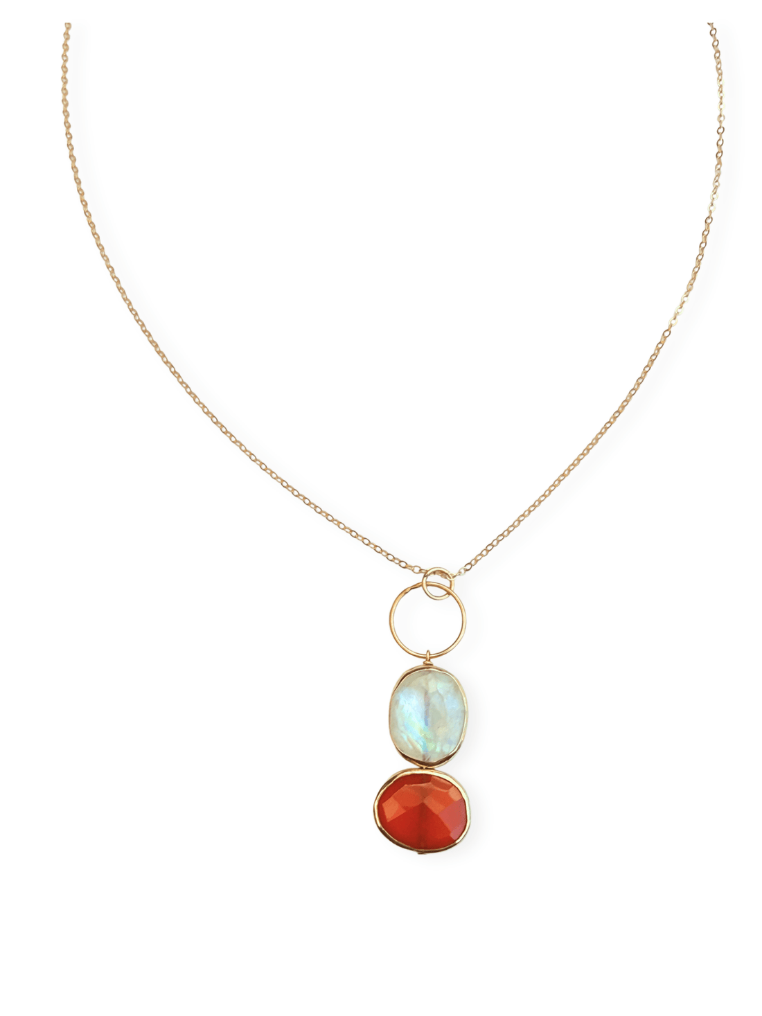 Ocean Pebbles Necklace - Chocolate and Steel