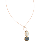 Ocean Pebbles Necklace - Chocolate and Steel