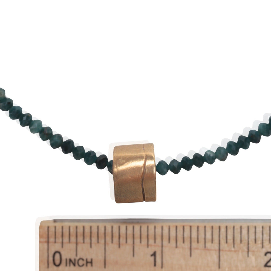 Power Barrel - Carved Line Charm Necklace - Chocolate and Steel