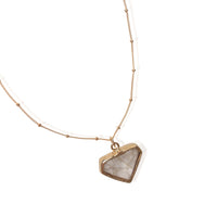 Rutilated Quartz Shield of Transformation Necklace - Chocolate and Steel