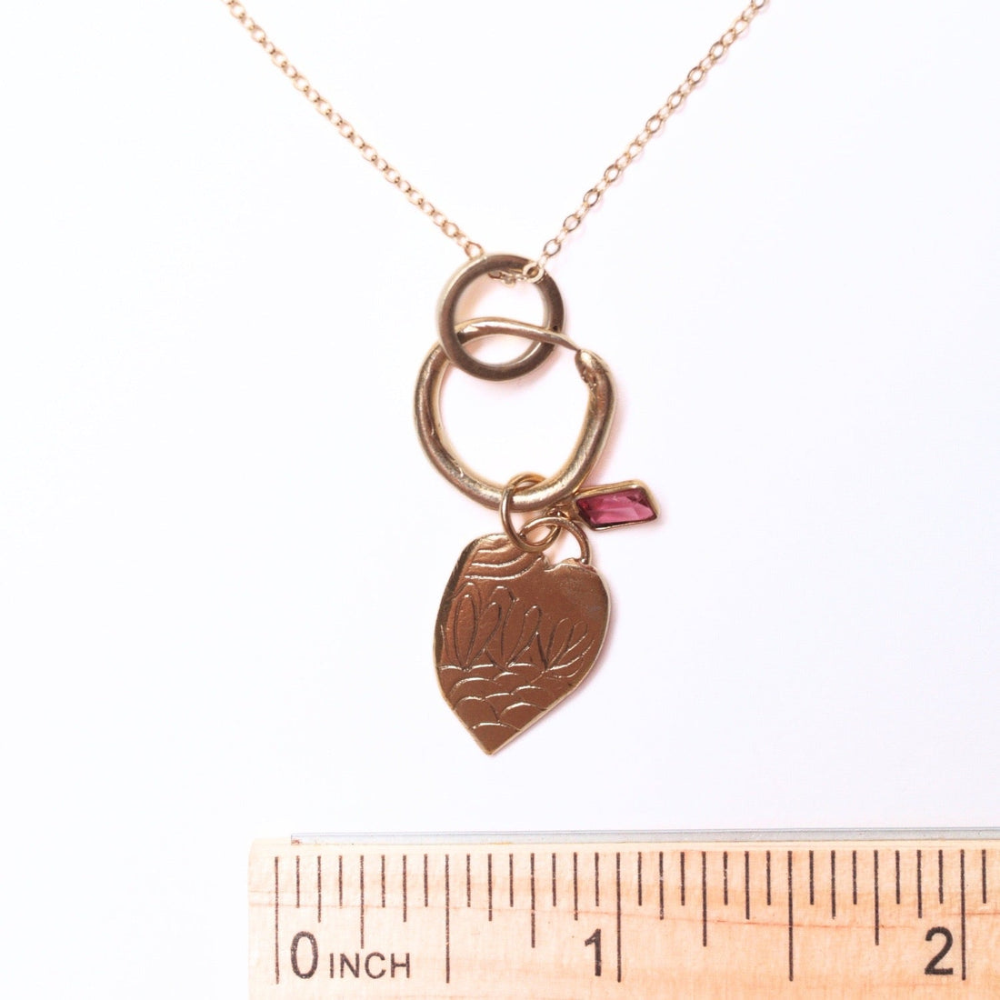 Sunflower Heart & Snake Charm with Tourmaline - Chocolate and Steel