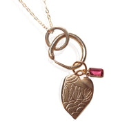 Sunflower Heart & Snake Charm with Tourmaline - Chocolate and Steel
