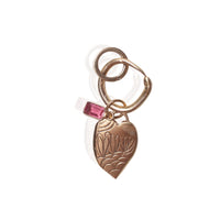 Sunflower Heart & Snake Charm with Tourmaline - Chocolate and Steel