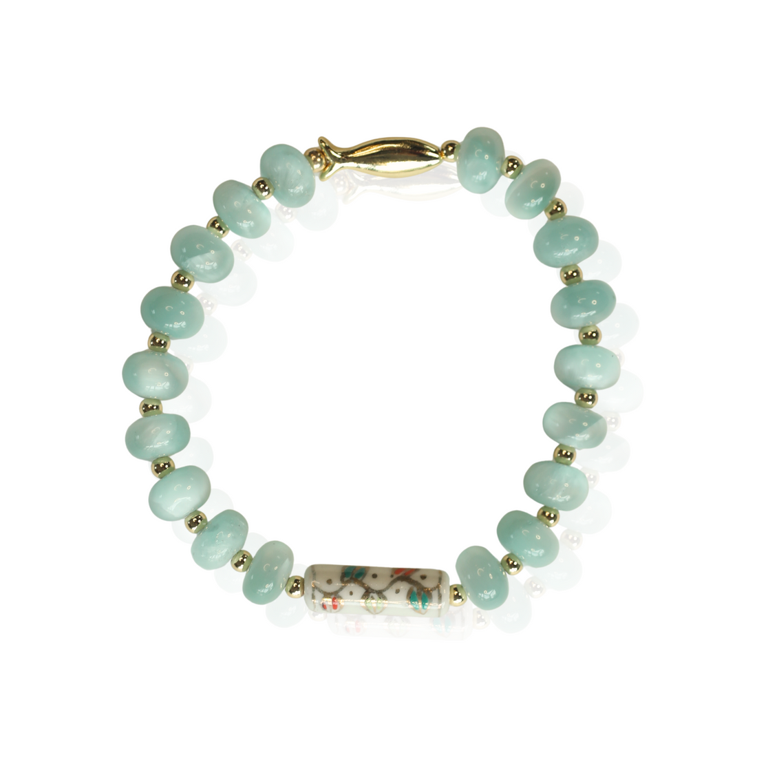 Swim the Sea Green Moonstone Stretch Bracelet