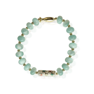 Swim the Sea Green Moonstone Stretch Bracelet