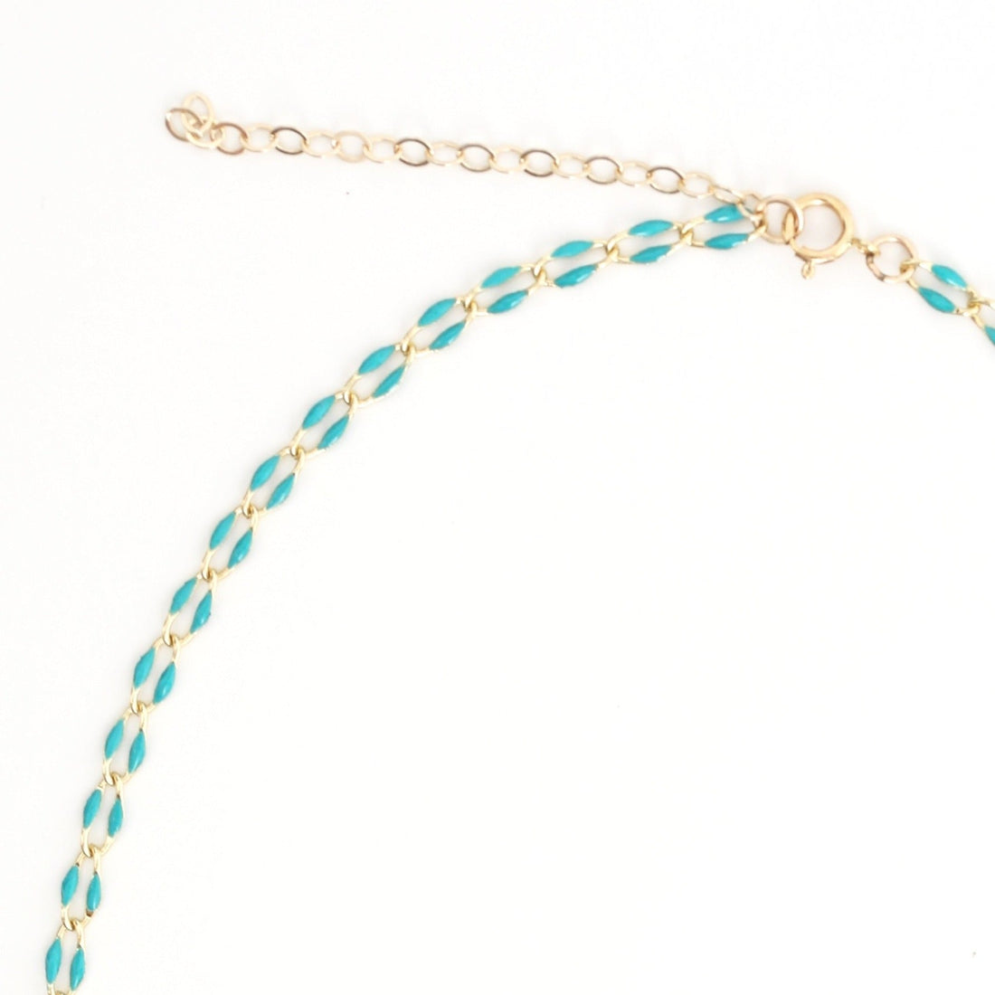 "The Topanga" Gold and Enamel Chain Necklace - Chocolate and Steel