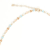 "The Topanga" Gold and Enamel Chain Necklace - Chocolate and Steel