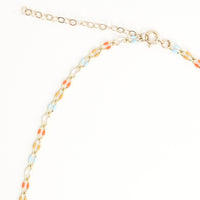 "The Topanga" Gold and Enamel Chain Necklace - Chocolate and Steel