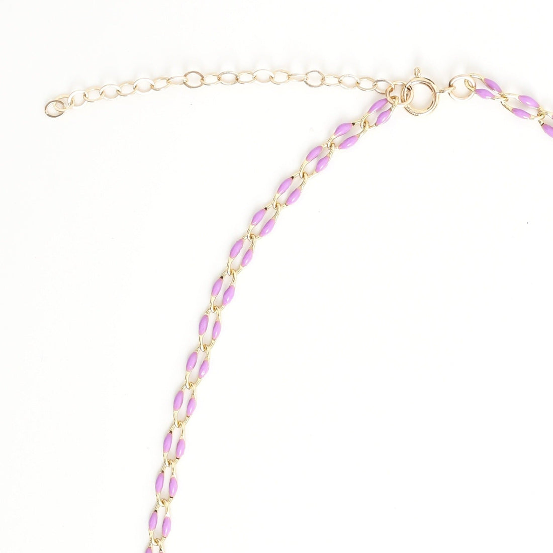 "The Topanga" Gold and Enamel Chain Necklace - Chocolate and Steel