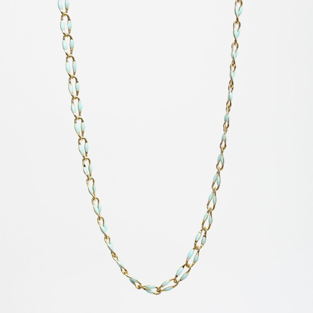 "The Topanga" Gold and Enamel Chain Necklace - Chocolate and Steel