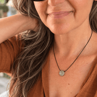 This Moment Tree Slice Necklace (The Interbeing) - Chocolate and Steel