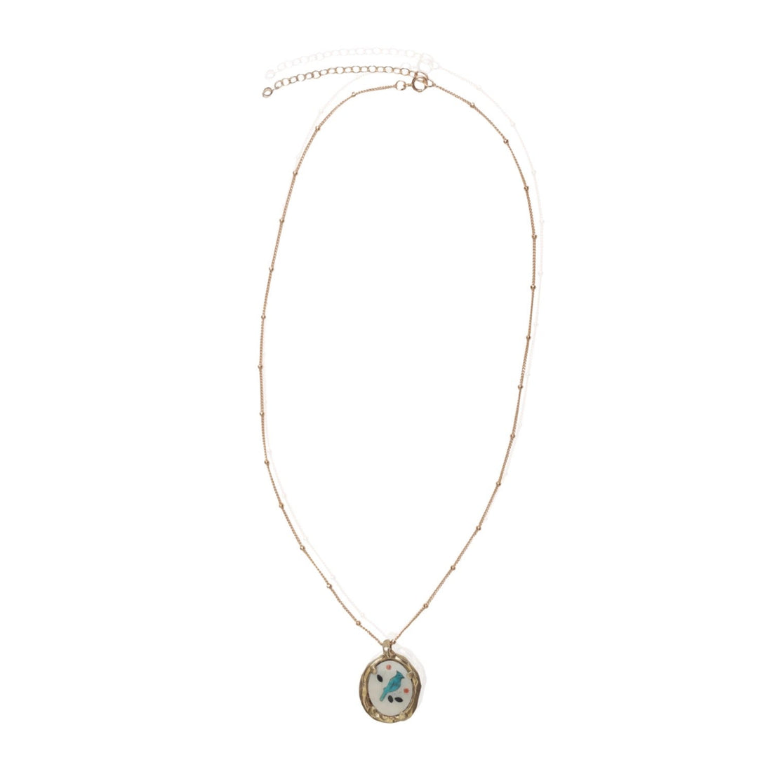 Vintage Zuni Turquoise Inlay Pendant Necklace - Chocolate and Steel