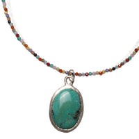 Voice of the Earth Chrysocolla Necklace - Chocolate and Steel
