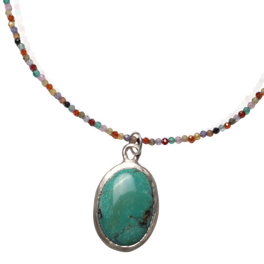 Voice of the Earth Chrysocolla Necklace - Chocolate and Steel