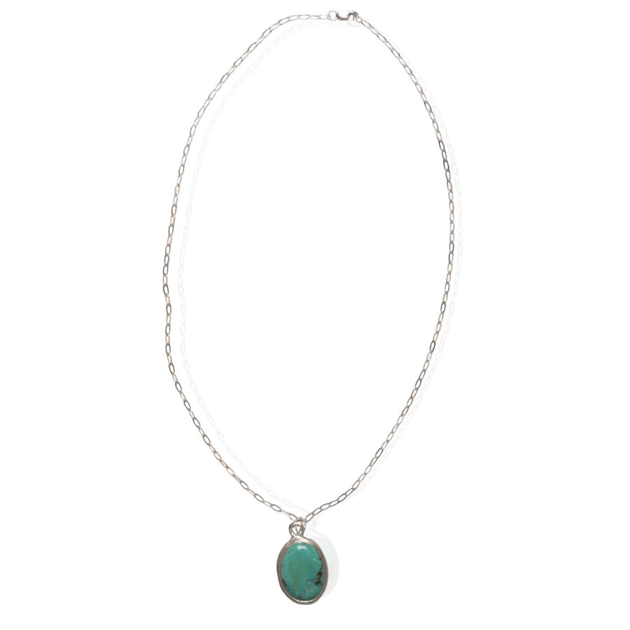 Voice of the Earth Chrysocolla Necklace - Chocolate and Steel