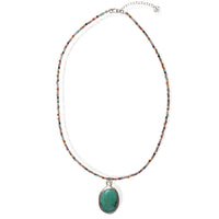 Voice of the Earth Chrysocolla Necklace - Chocolate and Steel