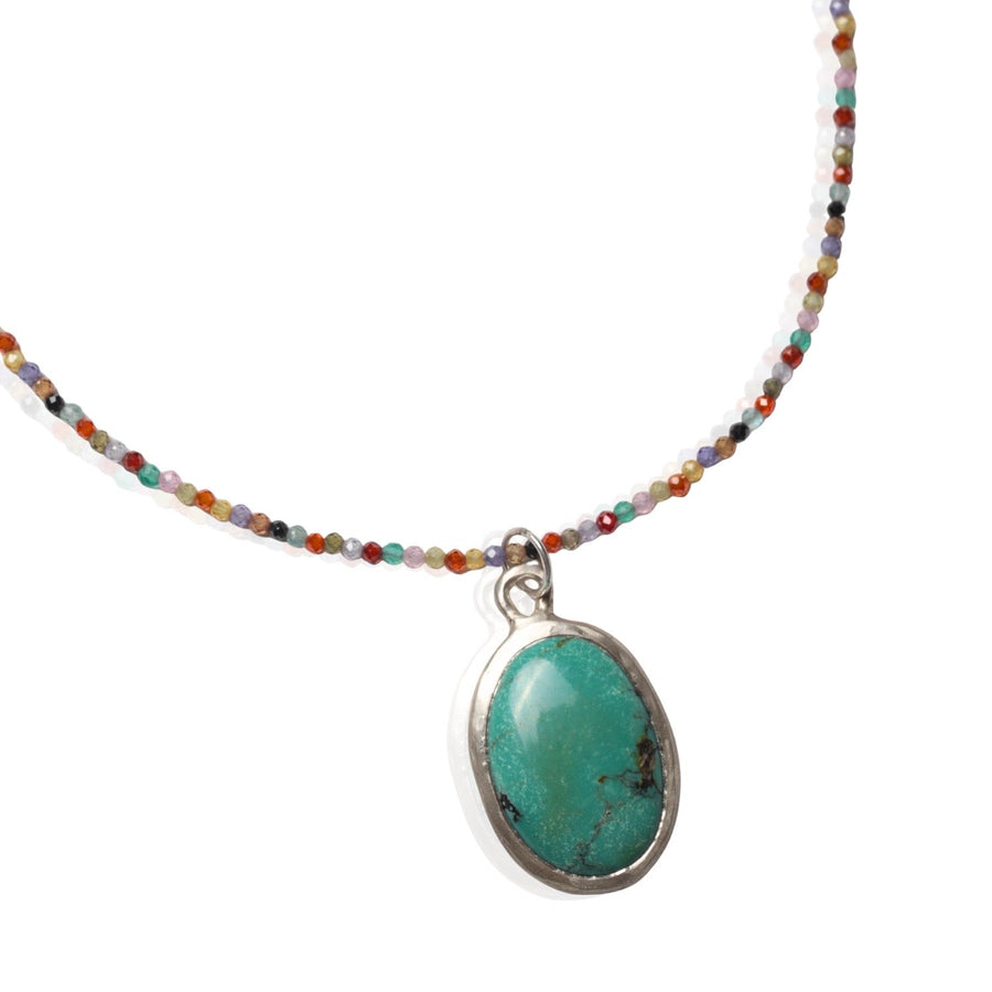 Voice of the Earth Chrysocolla Necklace - Chocolate and Steel
