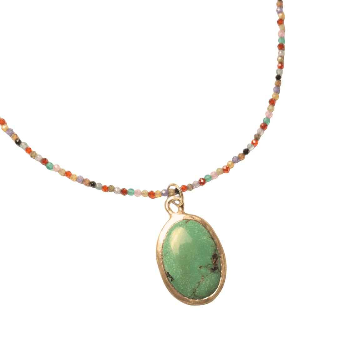 Voice of the Earth Chrysocolla Necklace - Chocolate and Steel