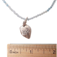 What You Water Grows – Carved Heart Necklace with Sunflower Charm - Chocolate and Steel