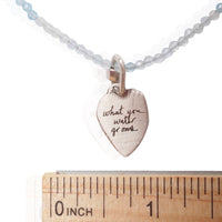 What You Water Grows – Carved Heart Necklace with Sunflower Charm - Chocolate and Steel