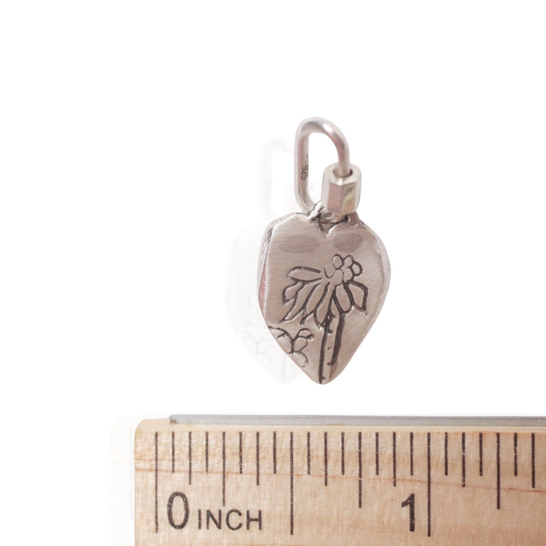 What You Water Grows – Carved Heart Necklace with Sunflower Charm - Chocolate and Steel
