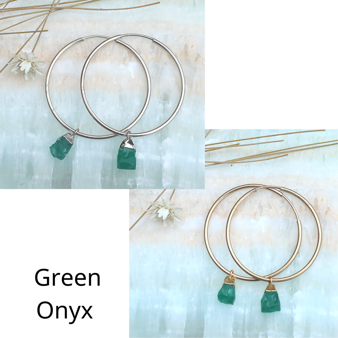 Jo Gemstone Hoops- more choices available