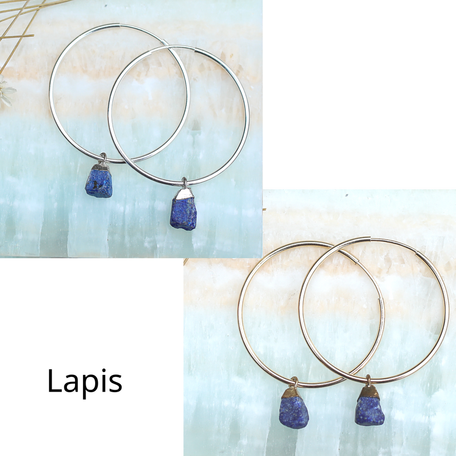 Jo Gemstone Hoops- more choices available