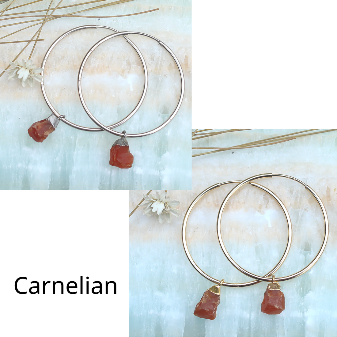 Jo Gemstone Hoops- more choices available