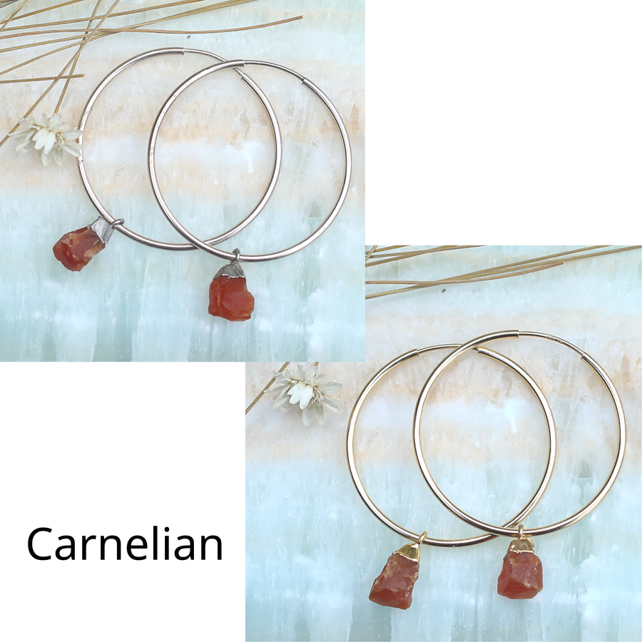 Jo Gemstone Hoops- more choices available