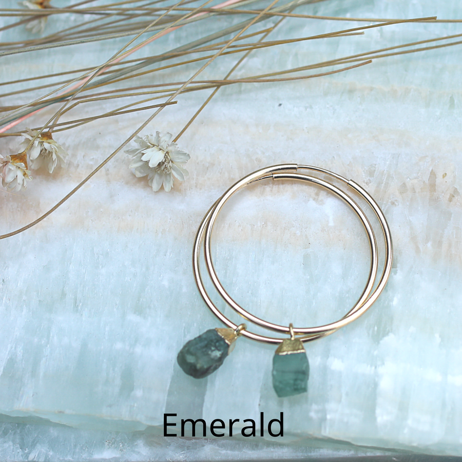 Jo Gemstone Hoops- more choices available